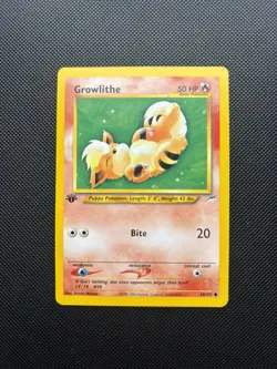 Pokemon Card Neo Destiny 1st Edition Growlithe 68/105 WOTC - Image 1