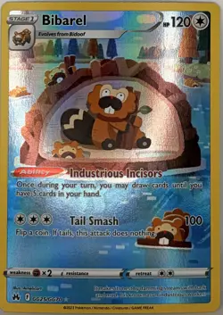 Bibarel GG25/GG70 Pokemon Crown Zenith Galarian Gallery Holo Card NM - Image 1