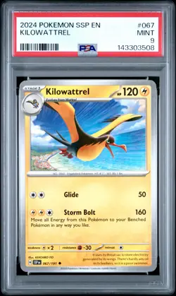 2024 POKEMON SSP EN-SURGING SPARKS #067 KILOWATTREL PSA 9 - Image 1