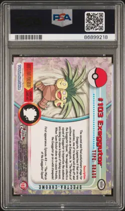 POKEMON PSA 10 EXEGGUTOR #103 SPECTRA POKEMON T.V. TOPPS CHROME ENGLISH 2000! - Image 2