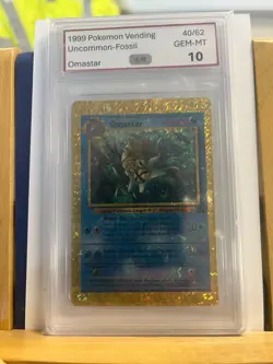 Pokemon TCG Holo Prism Vending 40/62 OMASTAR Fossil GEM-MT 10 not psa MINT - Image 1