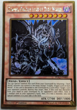 Grapha, Dragon Lord of Dark World Gold Rare 1st Edition PGL2-EN083 YuGiOh Card - Image 1