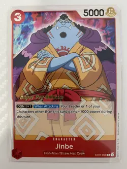 One Piece Card Game English Promo Super Pre-Release Gold Stamped Jinbe Straw Hat - Image 1