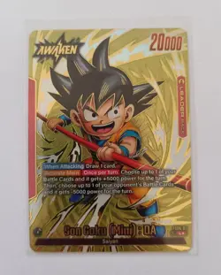 DBS Dragon Ball Fusion World FS06-01 Son Goku Leader ALT Winner Trading Card - Image 1