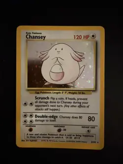 Chansey 003/102 Pokemon Holo Rare Base Set Card - Image 1
