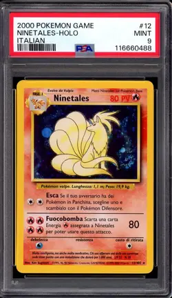 2000 Pokemon Game Italian Ninetales-Holo #12 PSA 9 MINT - Image 1