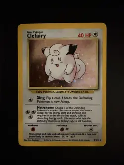 Clefairy Holo Base Set Pokemon 5/102 Rare WOTC English - Image 1