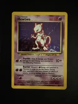 1999 Pokemon TCG Mewtwo Base Set 10/102 Holo Unlimited Holo Rare - Image 1