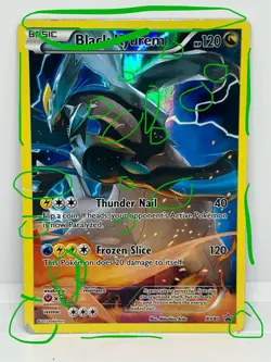 Pokemon TCG Black Kyurem XY80 Full Art Black Star Promo Heavily Played/damaged - Image 3
