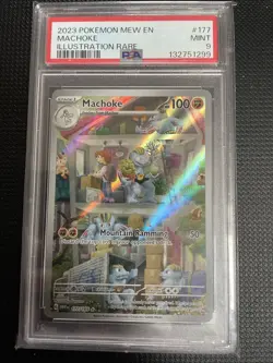Pokemon TCG Machoke Scarlet Violet 151 Holo Illustration Card 177/165 PSA 9 - Image 1