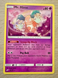 Pokemon TCG Mr. Mime 66/181 Team Up Non-Holo Rare Card - Image 1