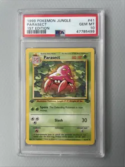 1999 Pokemon Jungle Parasect #41 1st Edition PSA 10 - Image 1