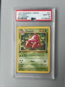 1999 Pokemon Jungle Parasect #41 1st Edition PSA 10 - Image 2