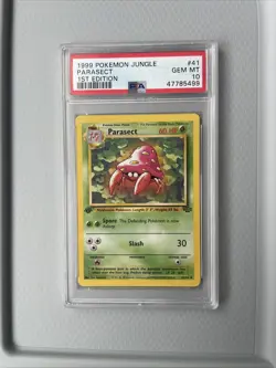 1999 Pokemon Jungle Parasect #41 1st Edition PSA 10 - Image 3