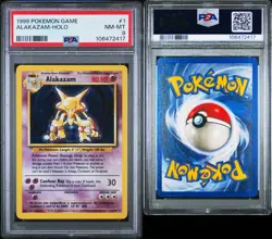 PSA 8 No Reserve Alakazam 001/102 Pokemon Base Set Holo RARE - Image 3