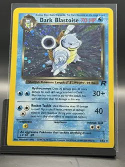Pokemon Unlimited Rare Holo Dark Blastoise Team Rocket 3/82 WOTC TCG 2000 - Image 1