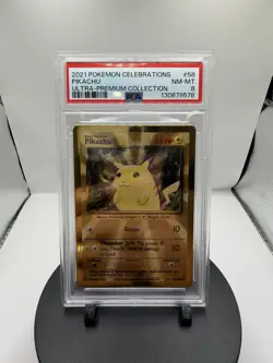 2021 POKEMON CELEBRATIONS ULTRA-PREMIUM COLLECTION #58 PIKACHU PSA 8 - Image 1
