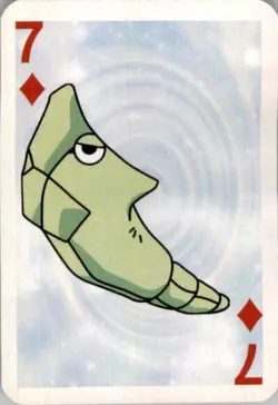 1999 Pokemon Bicycle Mini Poker Cards Metapod English #7 OF DIAMONDS Vintage - Image 1