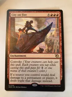 1x MTG Magic the Gathering City on Fire (Promo Pack) March of the Machine NM - Image 1