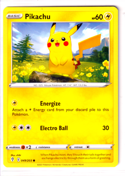 Pikachu 49/203 Evolving Skies ENGLISH Common 2021 Near Mint Pokemon - Image 1