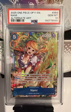 Nami OP11-054 Alt Art PSA 10 - A Fist of Divine Speed One Piece - English - Image 1