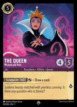 56/204 EN | The Queen Wicked And Vain | Disney Lorcana Super Rare (2023) - Image 1