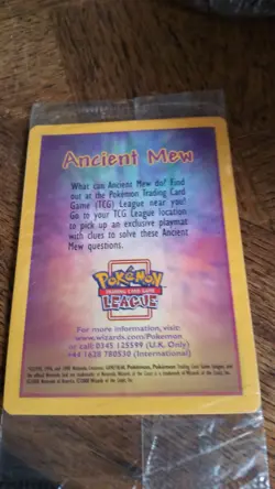 Pokemon TCG Ancient Mew Holo Card 2000 Movie Promo, Factory Sealed - Image 1