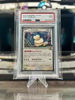 Pokemon TCG Journey Together Hop's Snorlax Holo Card 117/159 PSA 9 Mint - Image 1