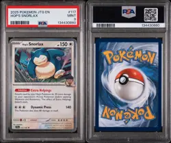 Pokemon TCG Journey Together Hop's Snorlax Holo Card 117/159 PSA 9 Mint - Image 2