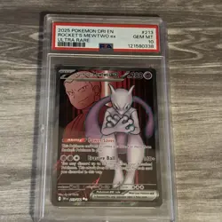 Team Rocket's Mewtwo ex 213/182 Pokemon Destined Rivals Full Art PSA 10 - Image 1