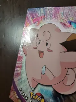 DMG! HOLO FOIL RAYS Clefairy #35 - Topps Pokemon Series 1 Black Logo 1999 - Image 2