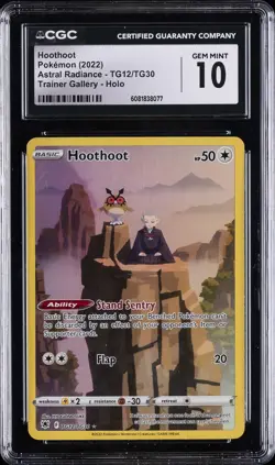 2022 POKEMON ASTRAL RADIANCE TRAINER GALLERY - HOLO HOOTHOOT CGC 10 GEM MINT - Image 1