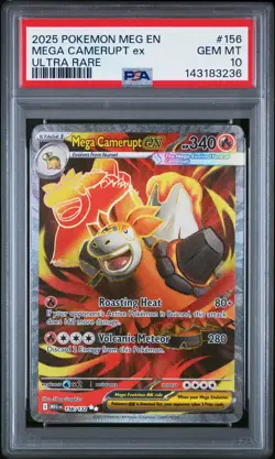2025 POKEMON MEG EN-MEGA EVOLUTION ULTRA RARE #156 MEGA CAMERUPT EX PSA 10 - Image 1