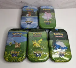 Pokemon TCG Pokemon GO Mini Tins - Full Art Set (5 tins brand new and sealed) - Image 1