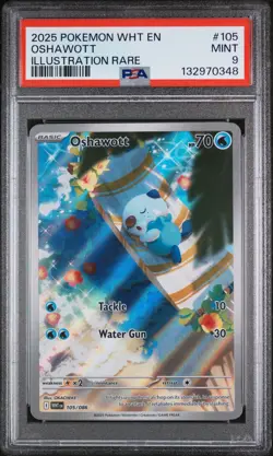Oshawott 105/086 Illustration Rare Wht En-white Flare Pokemon PSA 9 - Image 1