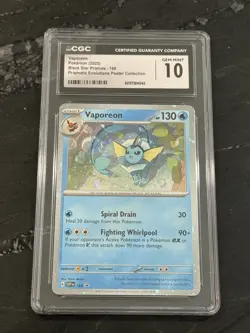 2025 Pokemon TCG Vaporeon Black Star Promo Prismatic Poster Collection CGC 10 - Image 1
