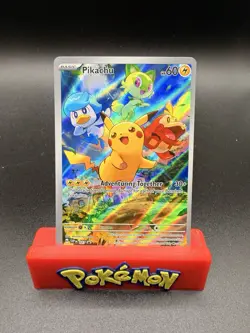 Pokemon Card TCG - Pikachu 027 Scarlet & Violet Black Star Promo Near Mint - Image 1