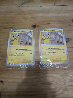 Two Pikachu At The Museum, Pokemon X Natural History Museum Jumbo Card - Image 1