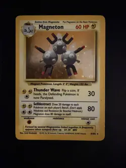 Magneton Base Set Holo Rare Vintage 1999 Pokemon Card #9/102 - Image 1