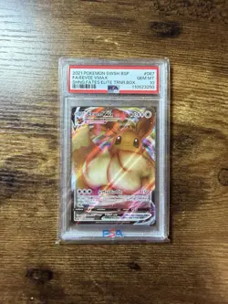 2021 POKEMON SWSH BLACK STAR PROMO #087 FULL ART/EEVEE VMAX PSA 10 - Image 1
