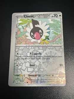 Pokemon - Chatot 132/162 Reverse Holo - Temporal Forces - Missprint Error Miscut - Image 2