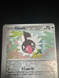 Pokemon - Chatot 132/162 Reverse Holo - Temporal Forces - Missprint Error Miscut - Image 3