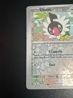 Pokemon - Chatot 132/162 Reverse Holo - Temporal Forces - Missprint Error Miscut - Image 5