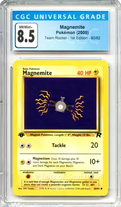 CGC 8.5 NM/MINT+ Magnemite Team Rocket 1st Edition 2000 Pokemon 60/82 -15 - Image 1