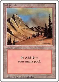 Basic Lands 10 MTG Mountain (C), Light Play, English Revised Edition - Image 1