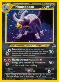 Damaged Houndoom - 4/75 - Holo Rare - Unlimited Edition Pokemon Neo Discovery - Image 1