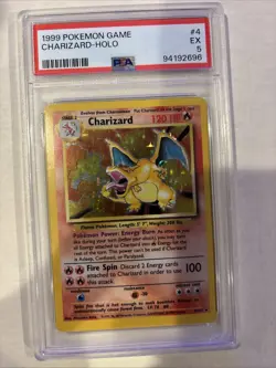 Pokemon TCG Charizard Holo Rare Card Base Set, PSA 5, 4/102 - Image 1