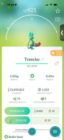 Pokemon Go Shiny Treecko ( Reduced ) - Image 1
