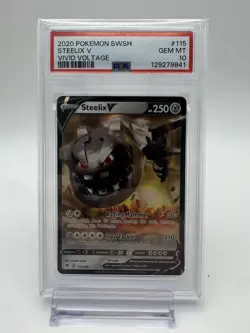 Pokemon Steelix V Ultra Rare PSA 10 Vivid Voltage 115/185 Holo - Image 1
