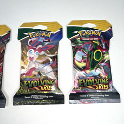 Pokemon Evolving Skies New Sealed Sleeved Blister Booster x4 Packs Full Art Set - Image 3